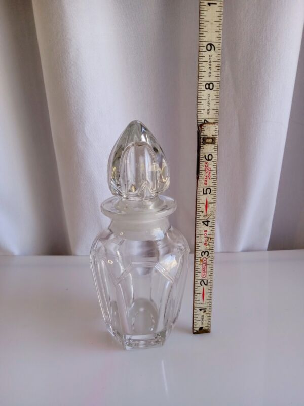 Antique Apothecary Large Clear Glass Jar Early 1900s Paneled Spice/herb Bottle