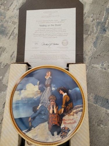 Norman Rockwell Plate Waiting on the Shore Rediscovering Women #4540G
