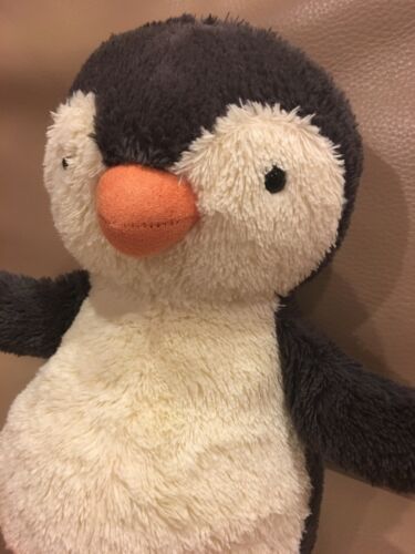 Jellycat Medium Peanut Penguin 9” Plush Soft Toy Stuffed Gray White HTF