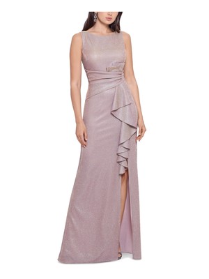 Женское розовое платье без рукавов с высоким разрезом на подкладке от бедра BETSY & ADAM 14