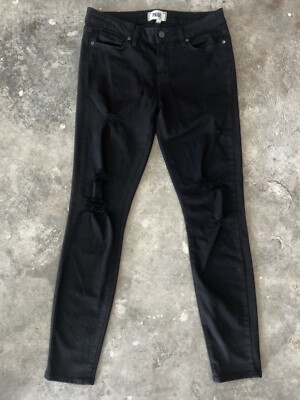 Paige Women s Jeans Distressed Black Jean- Sz 29