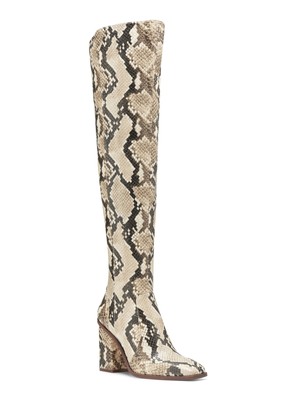 

VINCE CAMUTO Женские бежевые туфли на каблуке с квадратным носком и застежкой-молнией на каблуке 5,5 м, Бежевый, VC-DREVEN