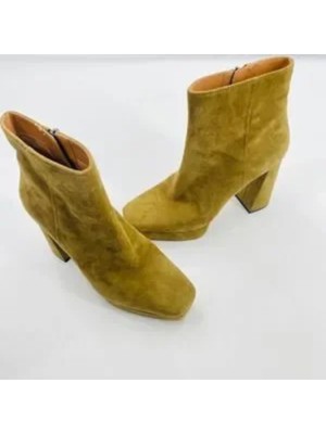 

JESSICA SIMPSON Женские зеленые кожаные ботильоны Kaiyah на платформе 1 дюйм на блочном каблуке, 7 м, Зеленый, JS-KAIYAH