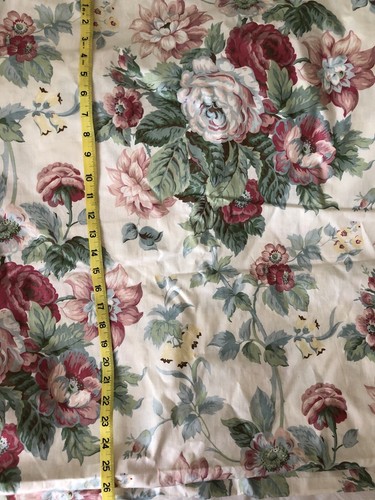 F Schumacher WAVERLY 100% Cotton Chintz Fabric PEACE ROSES Collection 3 YARDS