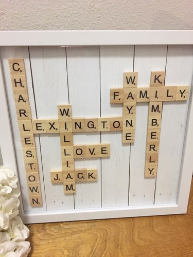 PHOTO FRAME PICTURE SCRABBLE BOARD FAMILY FRAME PERSONALIZED FRAME