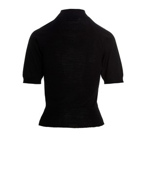 Pre-owned Vivienne Westwood Logo-embroidered Short-sleeve Jumper In Black