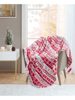 CHARTER CLUB Red Pattern 50 X 70 Throw