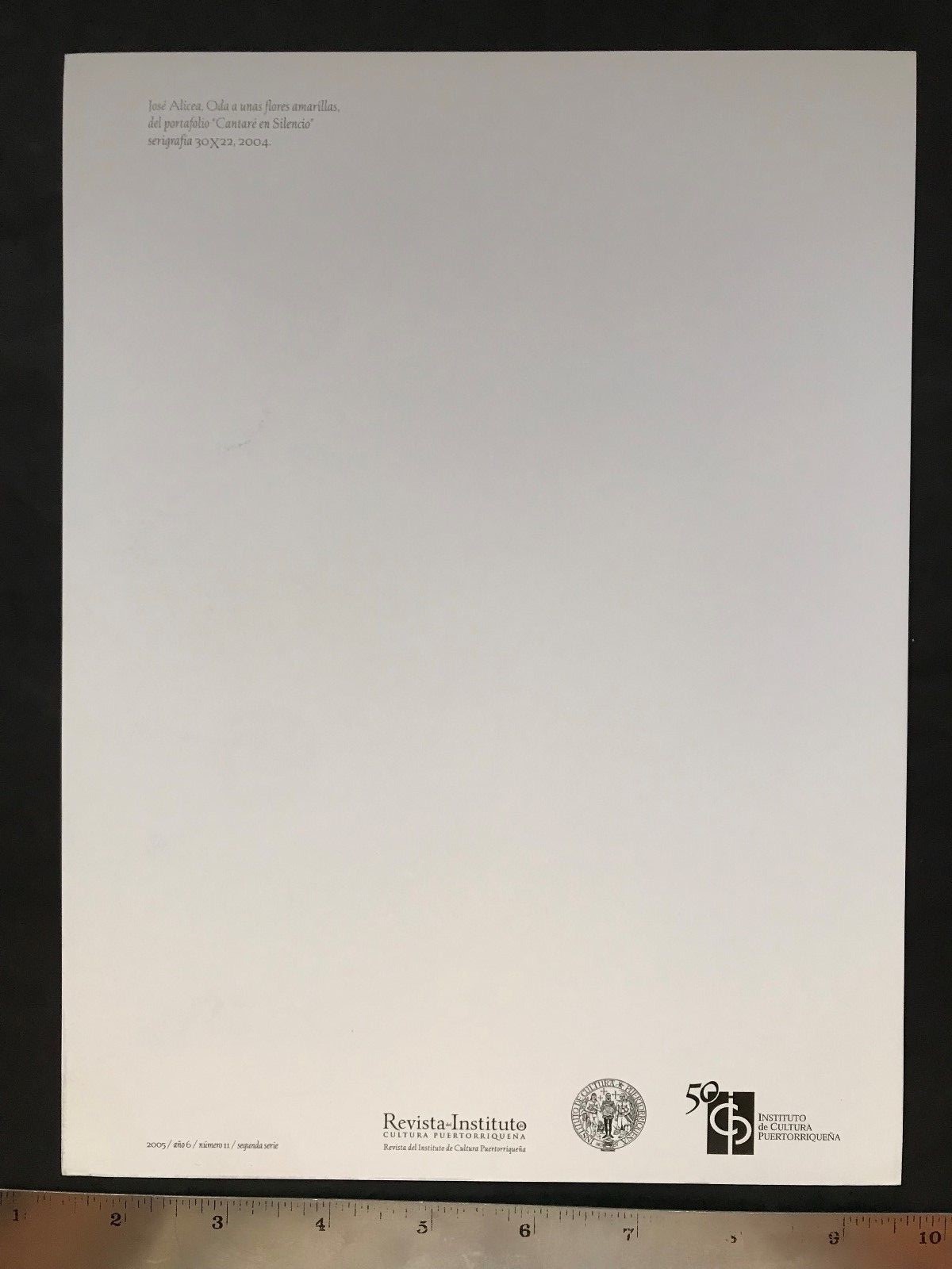 Puerto Rico ca2000s Oda a Flores Amarillas Jose Alicea separata arte Revista ICP