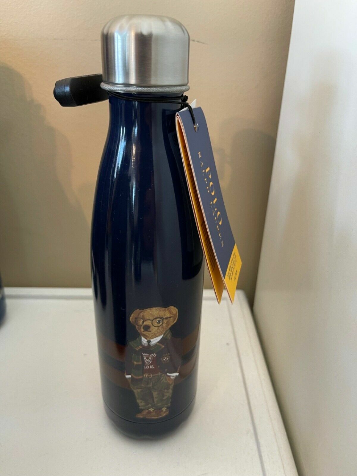 NWT Polo Ralph Lauren Polo Bear Water Bottle Navy- Blue NEW