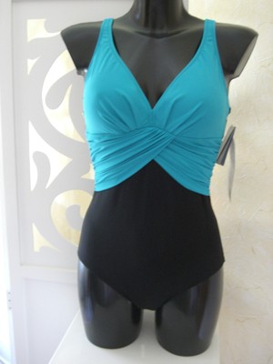 Je suis by Rachel Pappo Badeanzug SchwarzTürkisblau 38 C 40 C Cup NEU 