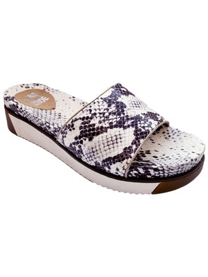 

Женские шлепанцы JANE AND THE SHOE White Snake Hannah на танкетке со змеиным рисунком, Белый, FJS911002