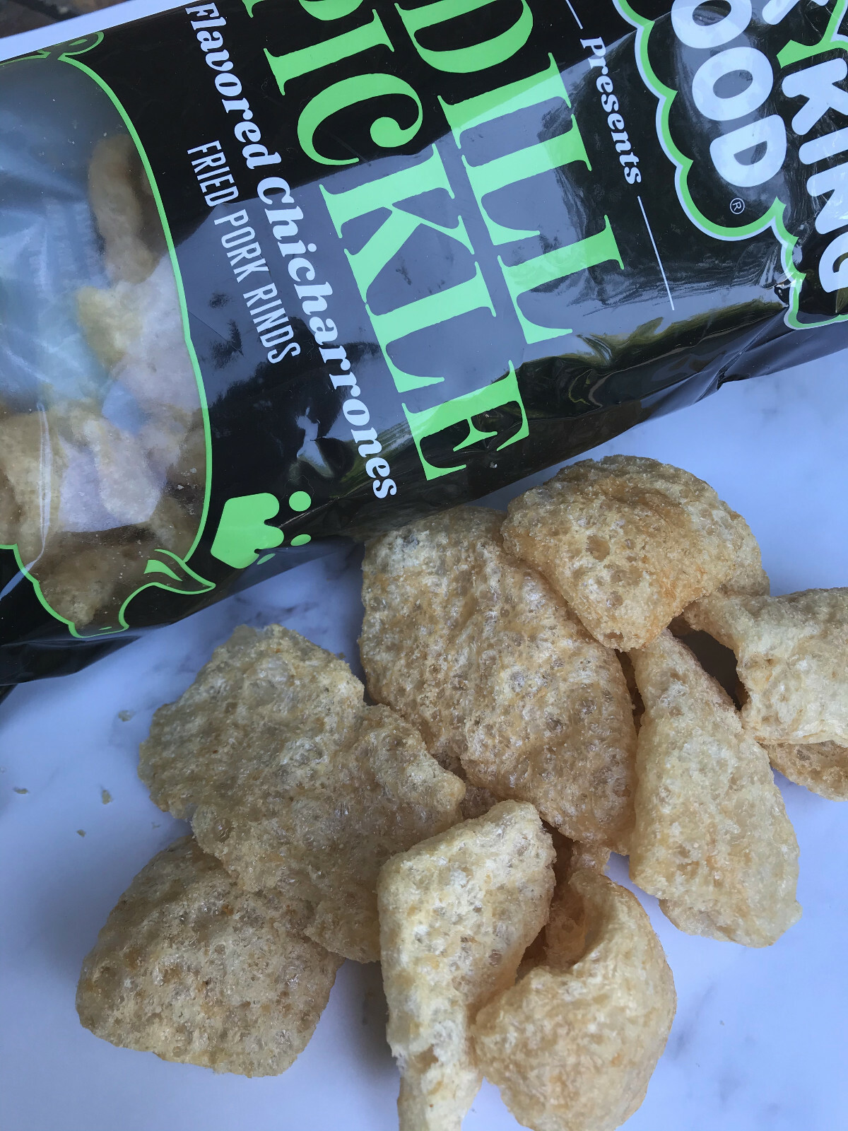 Pork King Good Dill Pickle Flavored Pork Rinds Chicharrones 4 Pack Keto