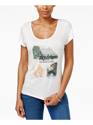 

Женский топ IMPULSE цвета слоновой кости с короткими рукавами и круглым вырезом Размер, Цвет слоновой кости