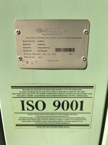 Sullair 1800e Rotary Screw Compressor