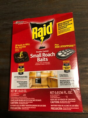 Raid Double Control Small Roach, Palmetto Bugs, Waterbugs Bait Kill Station 12ct
