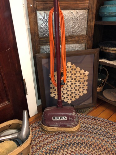 VINTAGE REGINA CUSTOM TWIN BRUSH FLOOR POLISHER SCRUBBER Working