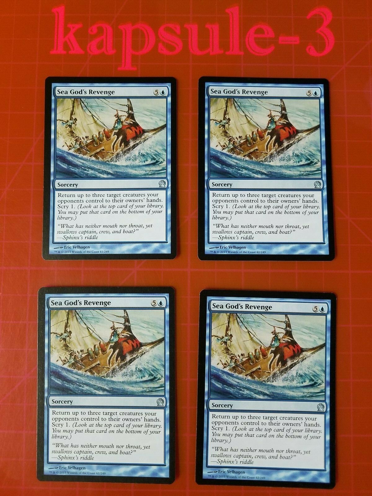 Sea God's Revenge 4x FOIL THS MTG Theros Uncommon MINT blue Sea God's Revenge 4x FOIL THS MTG Theros Uncommon MINT blue