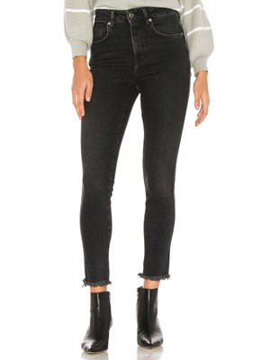 

Женские черные джинсы скинни FREE PEOPLE, Черный, OB921667