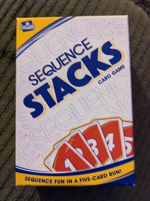 Sequence Stacks Card Game - Sequence Fun in a Five-Card Run, White - open box