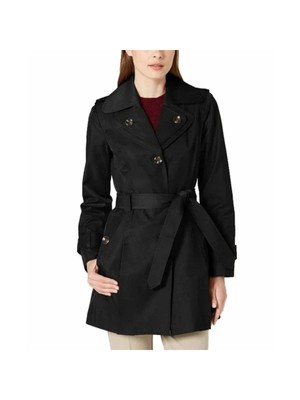 

LONDON FOG COLLECTION Женский черный дождевик с поясом Petites, 147670