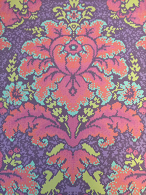 NEW! TULA PINK PARISVILLE DEJA VU DAMASK DOT IN VIOLET COTTON FABRIC 1/2 YD