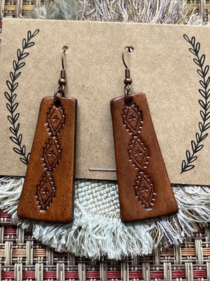 E2 Leatherworks Custom Leather Dangle Earrings