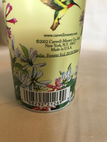 Caswell-Massey Talc Au Fleurs Talcum Power Honeysuckle 3.5 Oz Metal Shaker Can