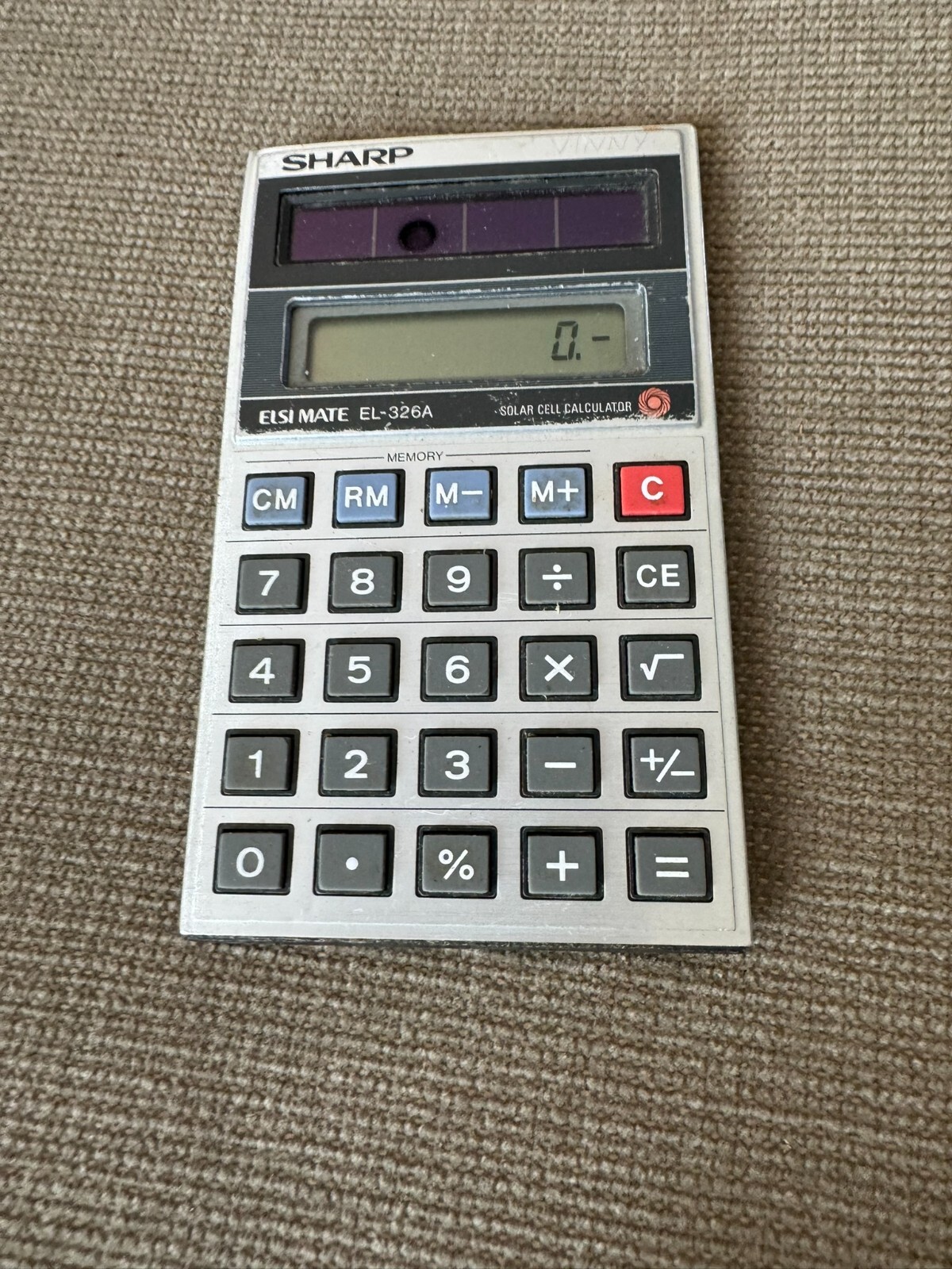 Vintage Sharp ELSI MATE EL-326A Solar Cell Calculator