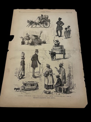 Original Harper's Weekly Lithograph- Sketches In Charleston SC