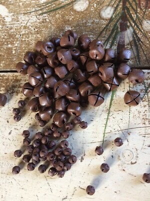 144 Primitive Rusty LOOK Tin JINGLE BELLS 6mm 1/4" TINY Christmas Crafts Craft