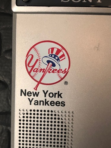 Vintage 1984 Sony Watchman New York Yankees Black & White TV FM Am Receiver