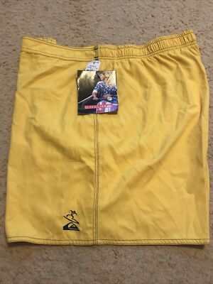 NWT QUIKSILVER EDDIE AIKAU WOULD GO EARLY 2000 s 42 RARE YLW BOARD SHORTS HAWAII