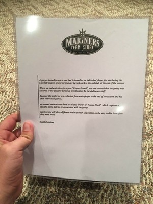 2009 Felix Hernandez Game Worn Jersey!!   Team Letter from Seattle Mariners!