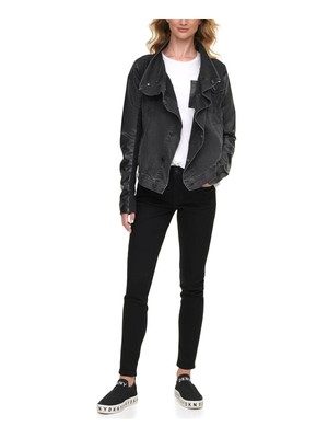 

DKNY JEANS Женское черное мотоциклетное пальто, Черный, E0GC5673