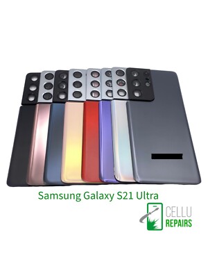 Back Glass Cover replacement for Samsung S21 Ultra with Camera Lens