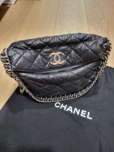 vintage CHANEL ゴールドチェーンスカーフ CHANEL - 【CHANEL】スカーフ ブラックココマーク ゴールド