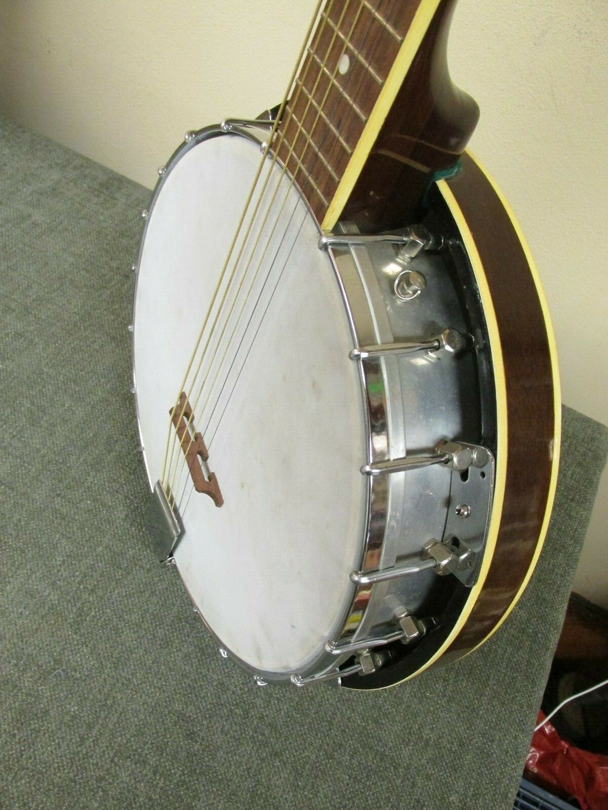 Vtg Banjitar 6-String Resonator Banjo Guitar Mahogany