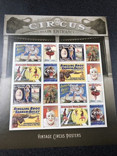 US 4898-4905 Circus Posters Forever Stamp Sheet of 16 Mint