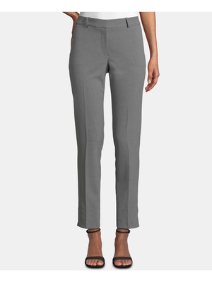 

TAHARI Женские серые брюки до щиколотки с застежкой на крючки и планке для работы, прямые брюки, Серый, TSMA9WP091