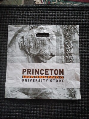 Princeton U Store with tiger lg Plastic reusable   Bag Tote  17 1/2 x 18 x 2 1/2