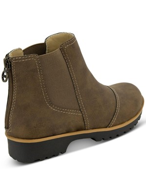 Женские слипоны JBU Brown Goring Peacock с круглым носком на блочном каблуке Chelsea 6,5 М