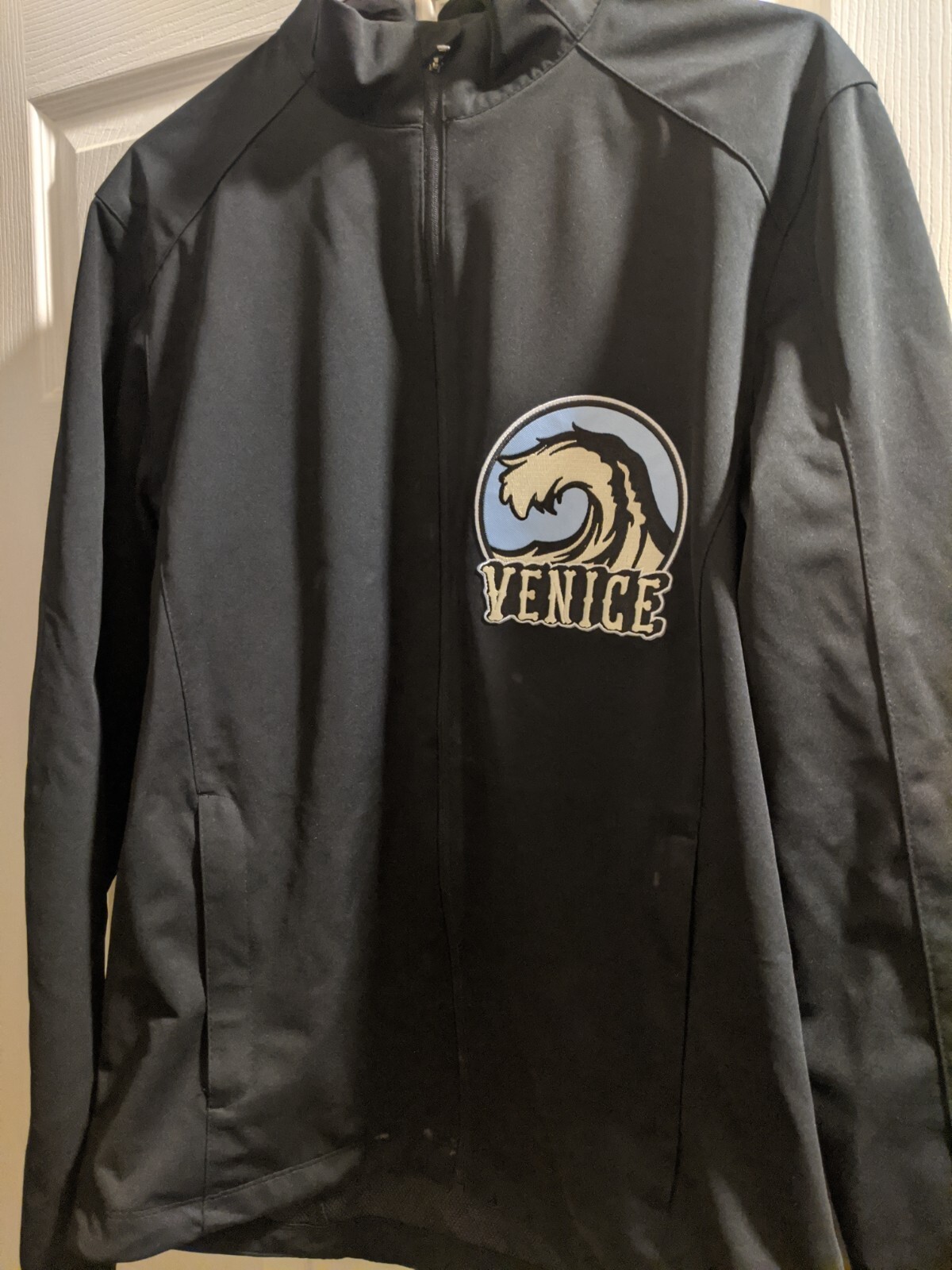 Pre-owned Only Locals  Jacket Venice Beach Wave Jacket The Greatest Norman Rockwell In Black