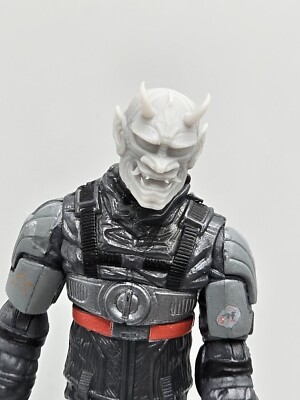 3d Printed SAMURAI Oni Mask W/HORNS Head 1:18 3 3/4'' GI Joe 25th Anniversary B51