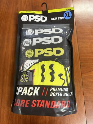 PSD 3 PACK Premium Boxer Briefs Core Standard Men's XL (40-42)