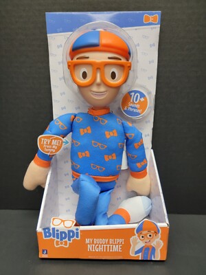 Blippi 16  My Buddy Blippi Night Time Plush  10+ Sounds & Phrases - BRAND NEW 