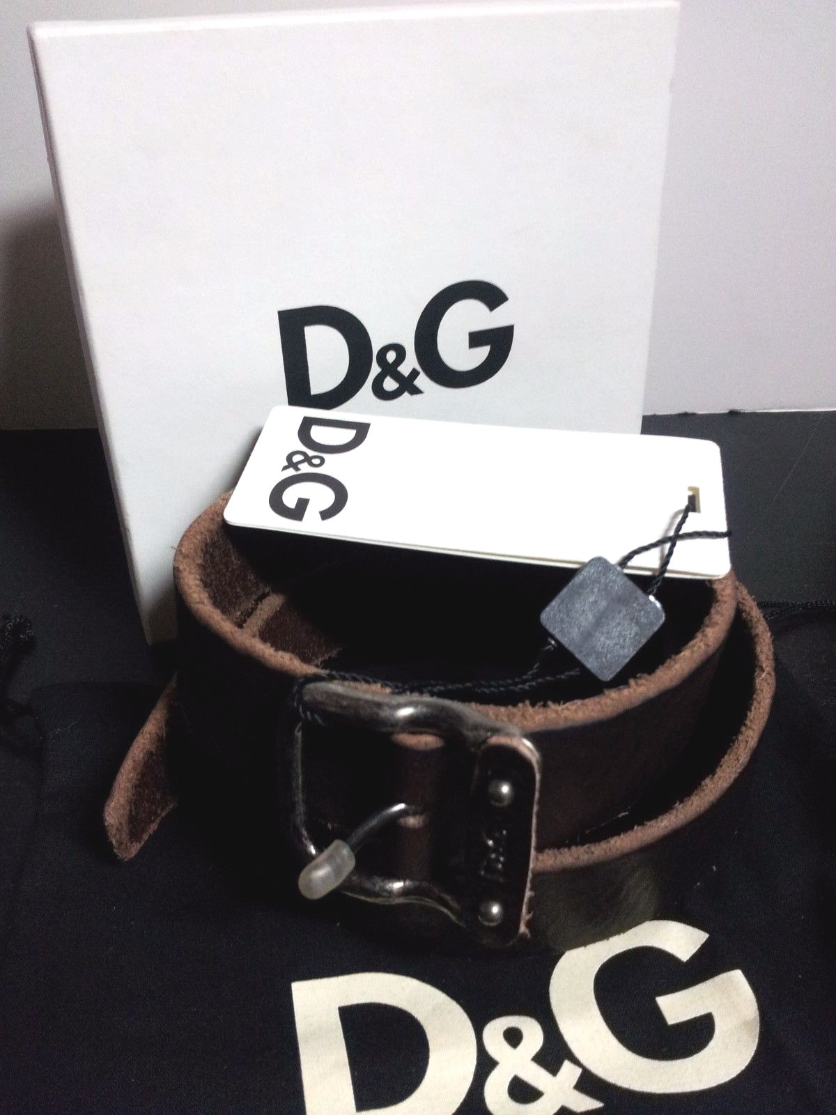 NEW DOLCE&GABBANA D&G Mens Belt Metal Logo Buckle Brown NEW DOLCE&GABBANA D&G Mens Belt Metal Logo Buckle Brown