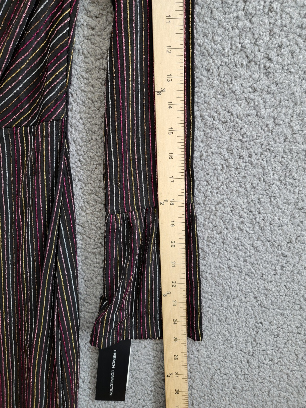 French Connection Paula Keyhole Midi Dress Women's S Blackout Multi Round Neck - Picture 5 of 16