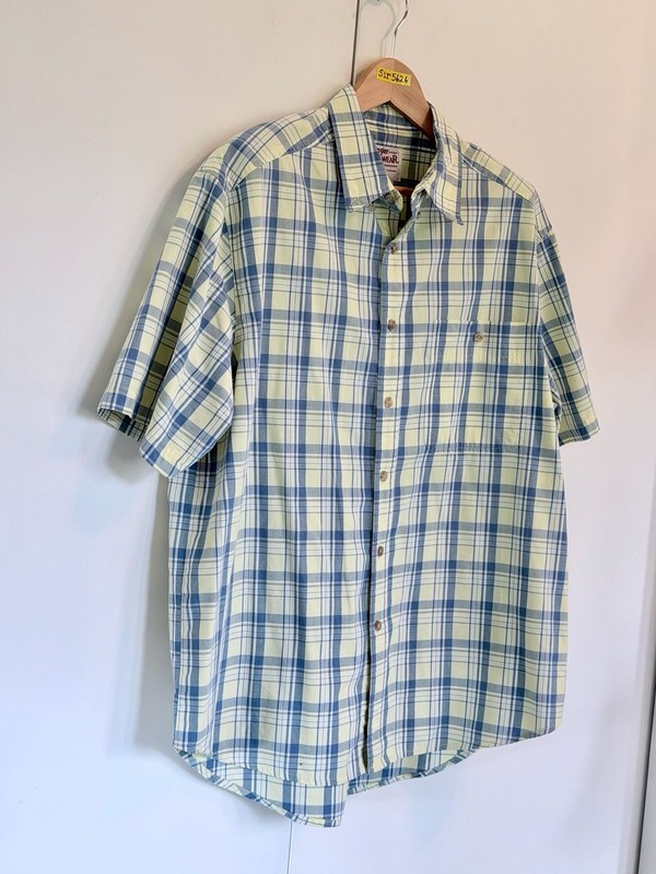 Wrangler Rugged Wear Short Sleeve Plaid Button Down Shirt XL