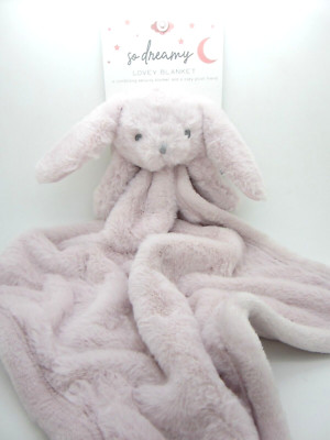 So Dreamy Lovely Blanket Pink Bunny Security Blanket