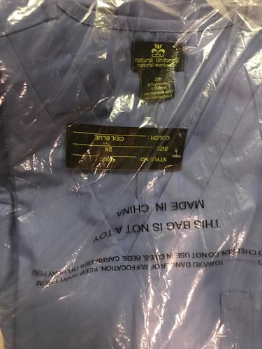 Natural Uniform 4100C Ceiling Blue Scrub Top Bottom Set New Size 2X